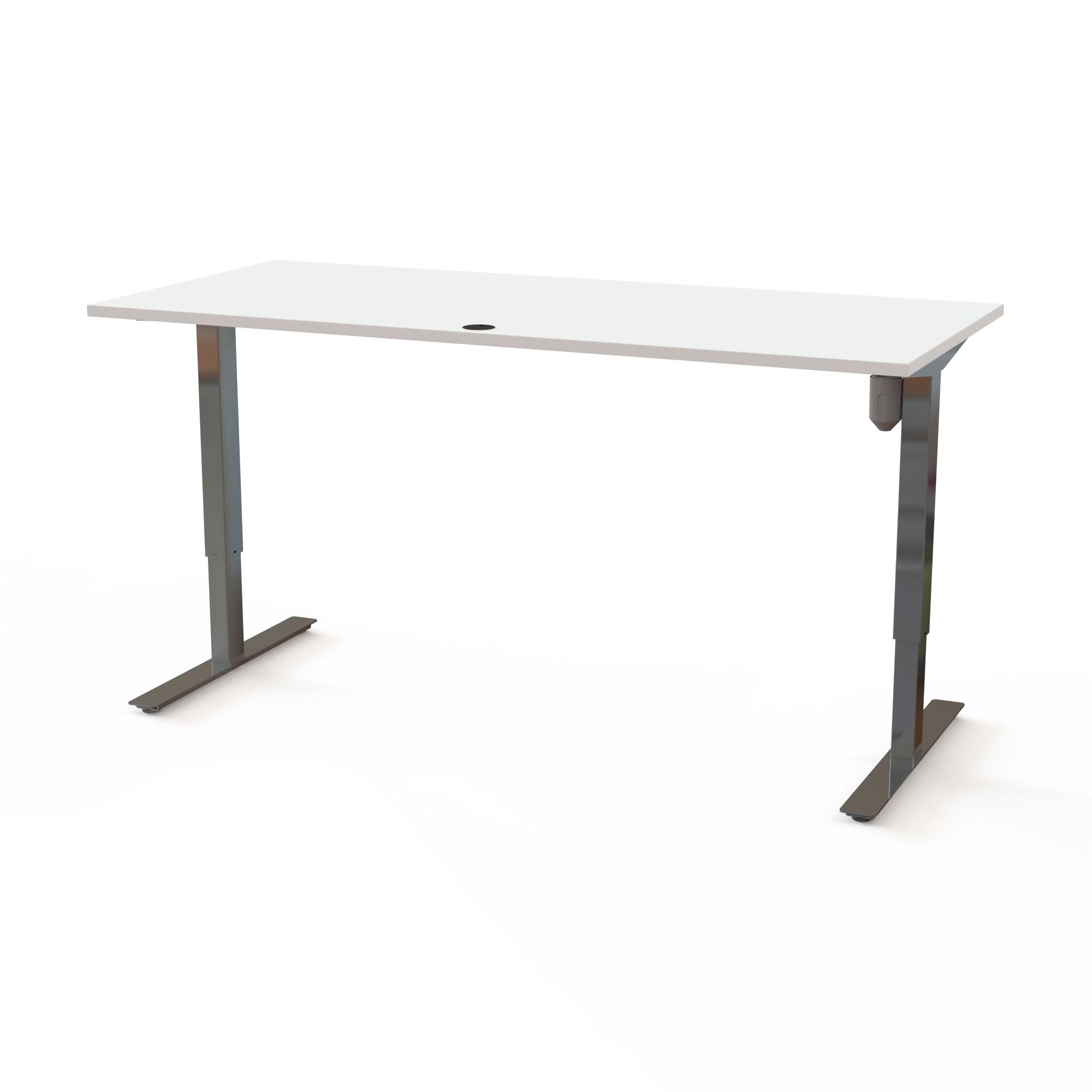 Electric Adjustable Desk | 180x80 cm | White with chrome frame