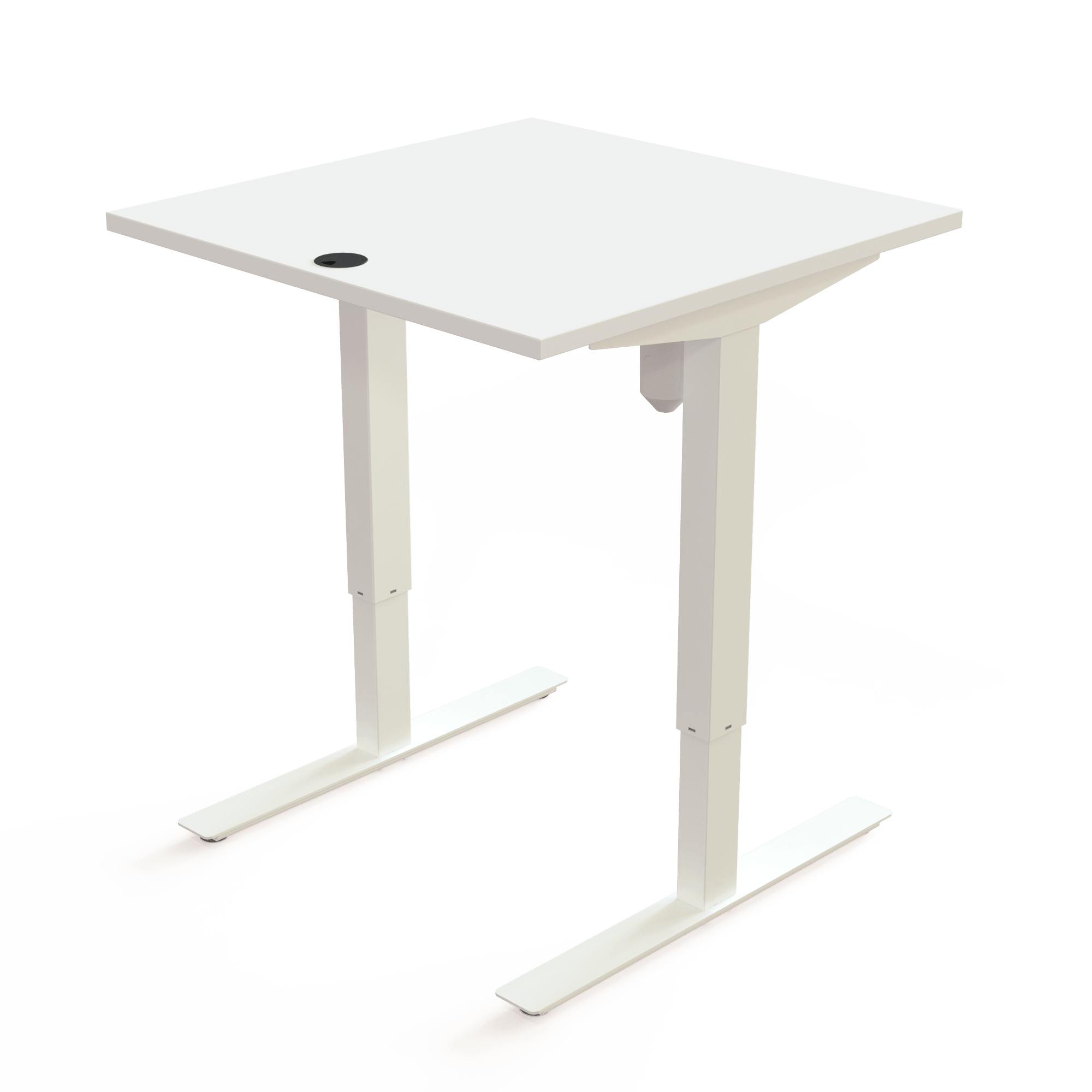 Height adjustable desk | 80x80 cm | White with white frame