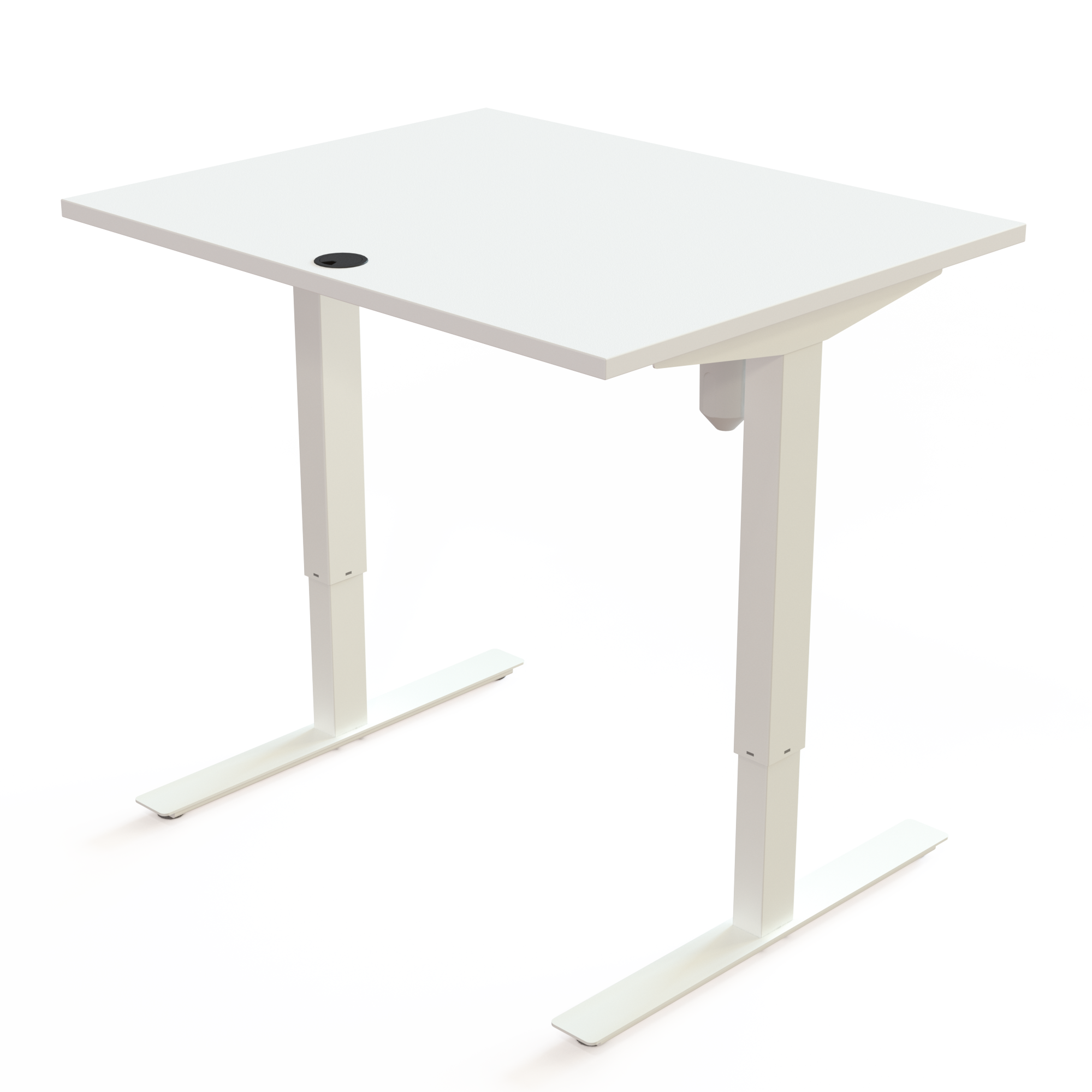 Height adjustable desk | 100x80 cm | White with white frame