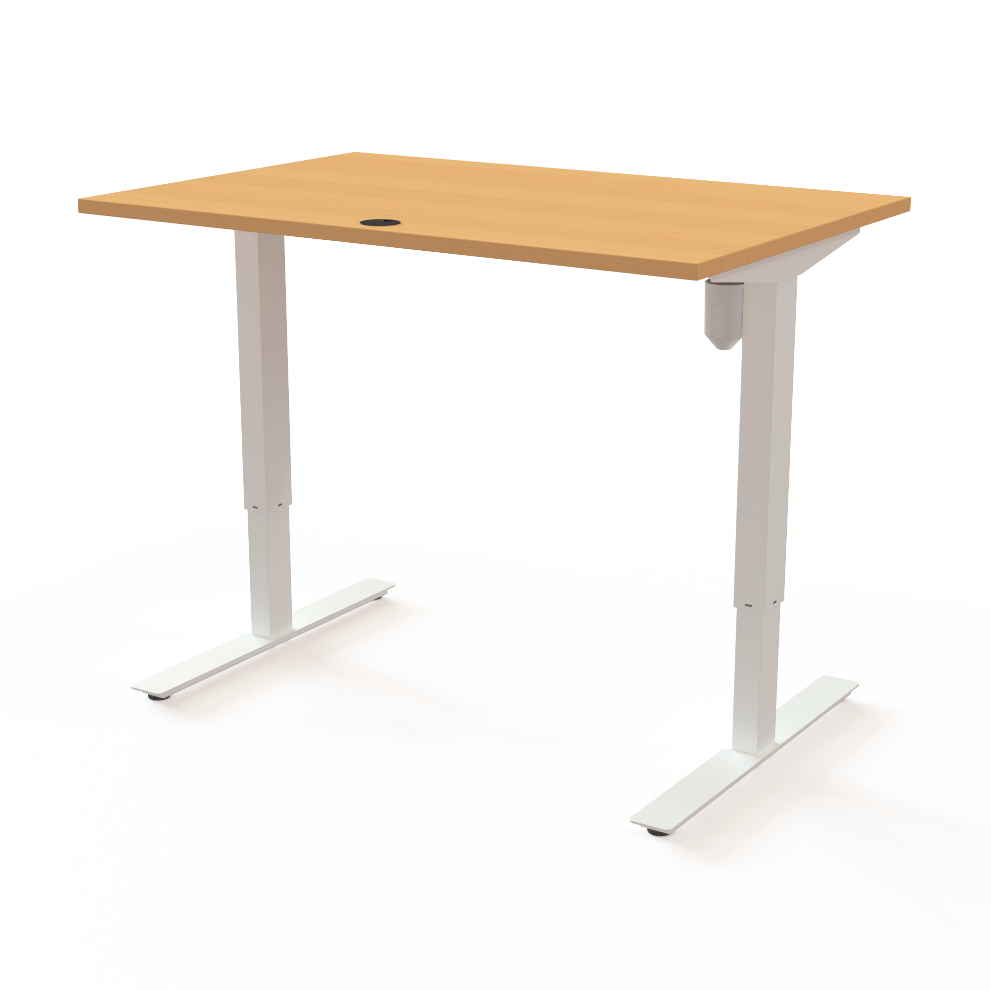Electric Adjustable Desk | 120x80 cm | Beech with white frame
