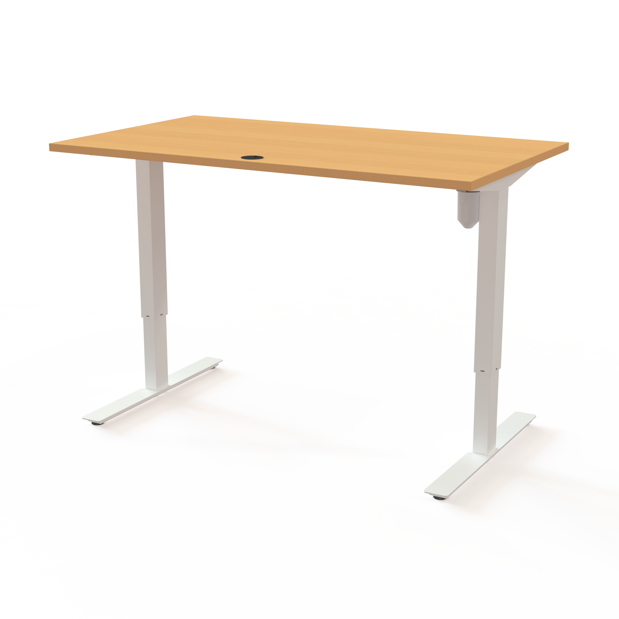 Electric Adjustable Desk | 140x80 cm | Beech with white frame