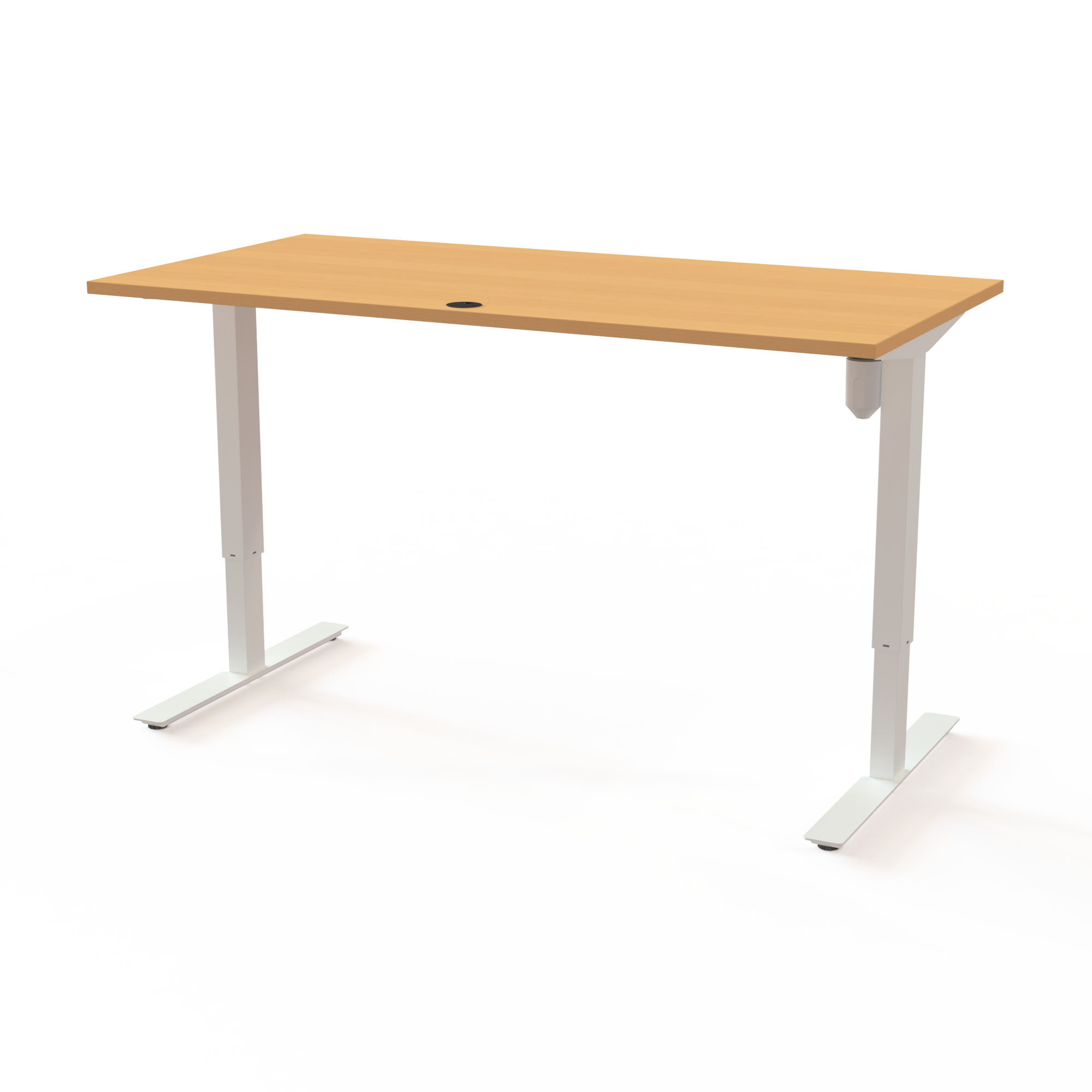 Electric Adjustable Desk | 160x80 cm | Beech with white frame