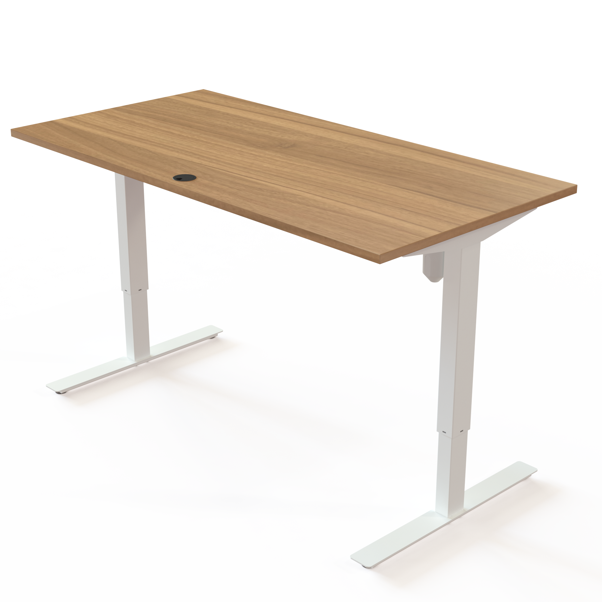 Electric Adjustable Desk | 160x80 cm | Walnut with white frame