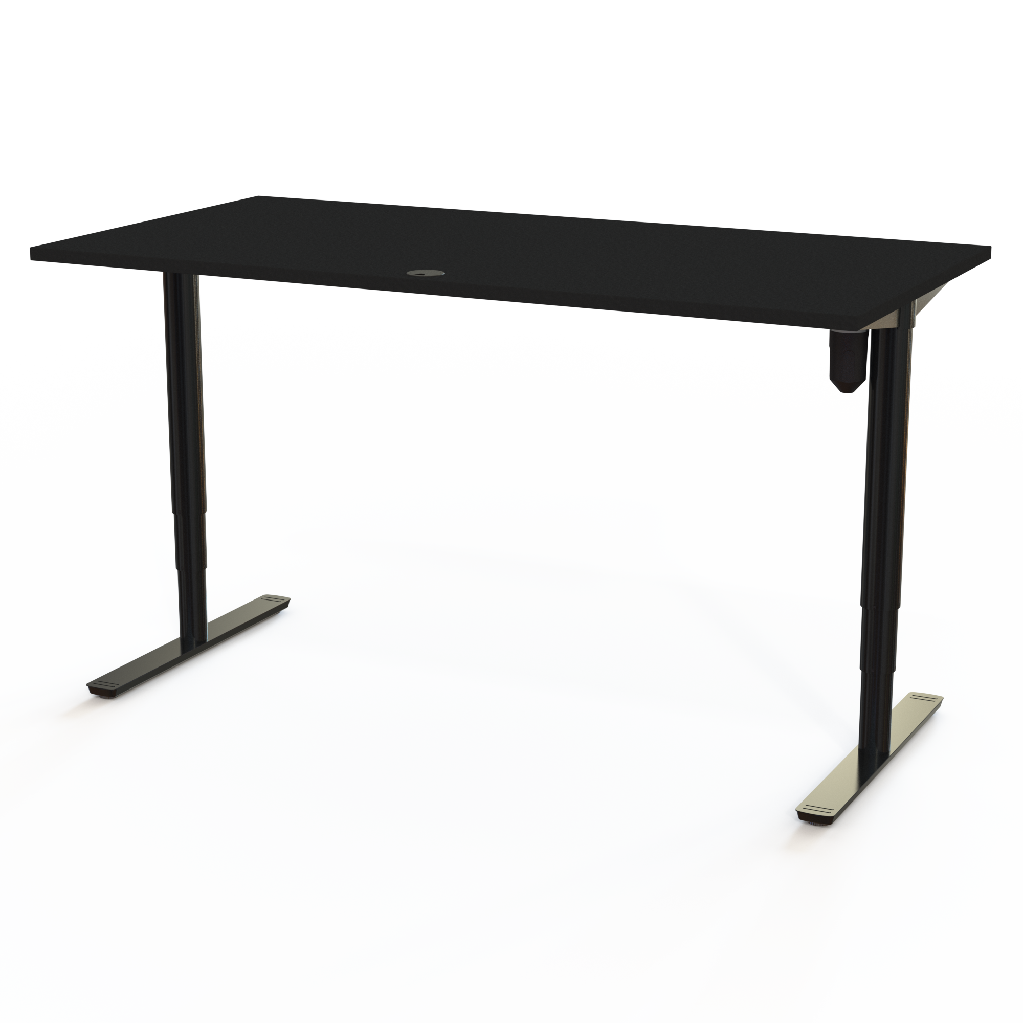 Electric Adjustable Desk | 160x80 cm | Black  with black frame