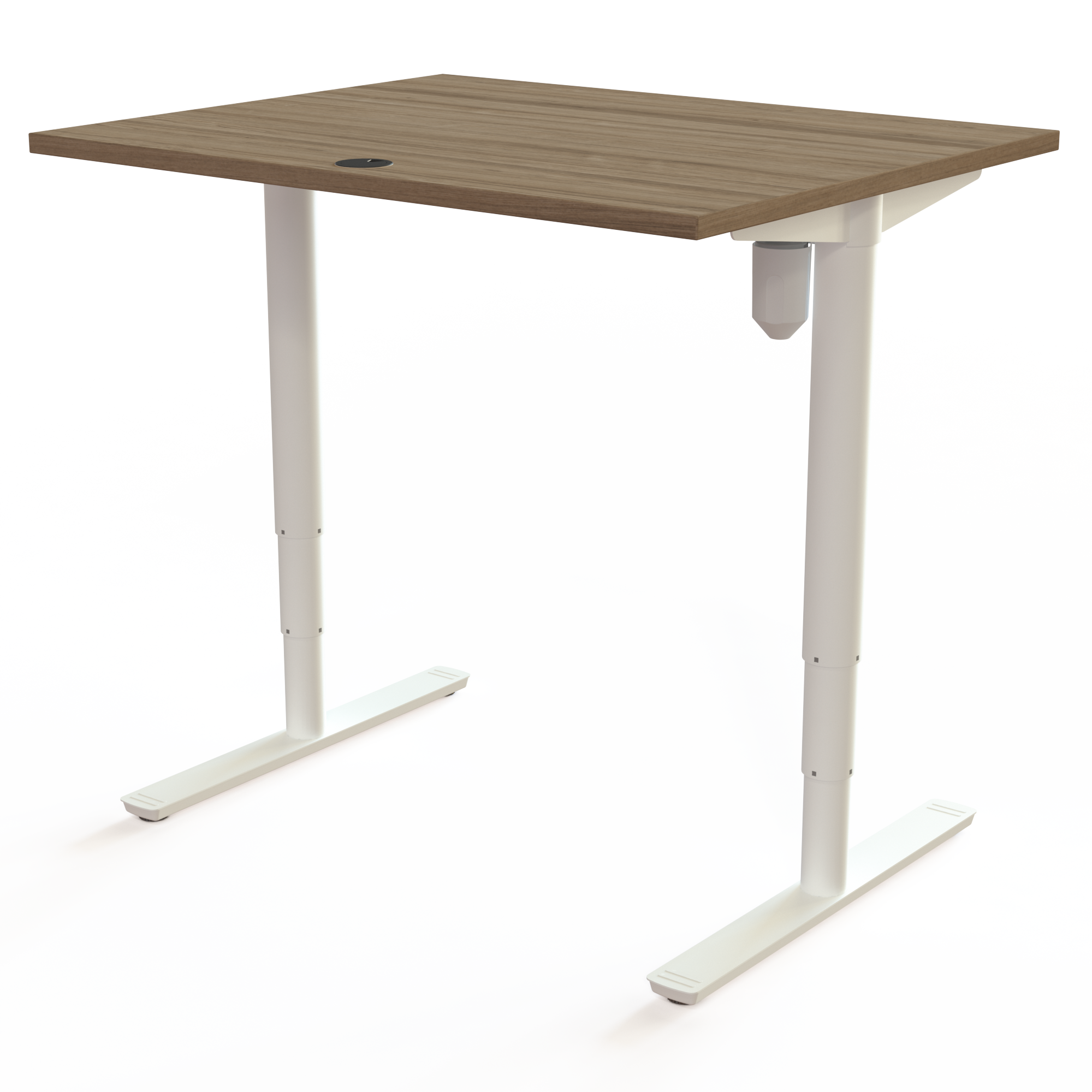 Electric Adjustable Desk | 100x80 cm | Walnut with white frame