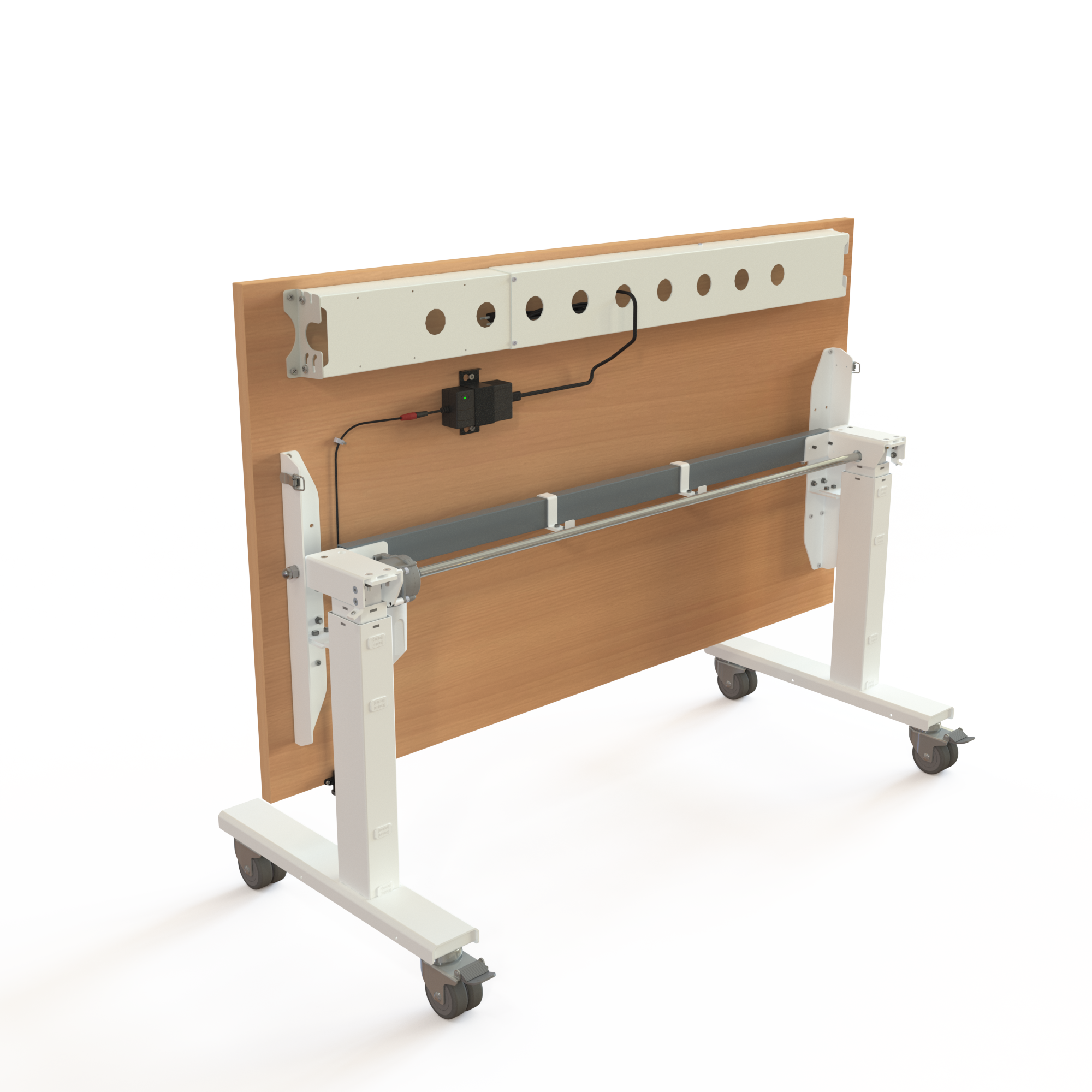 Electric Adjustable Desk | 140x80 cm | Beech with white frame