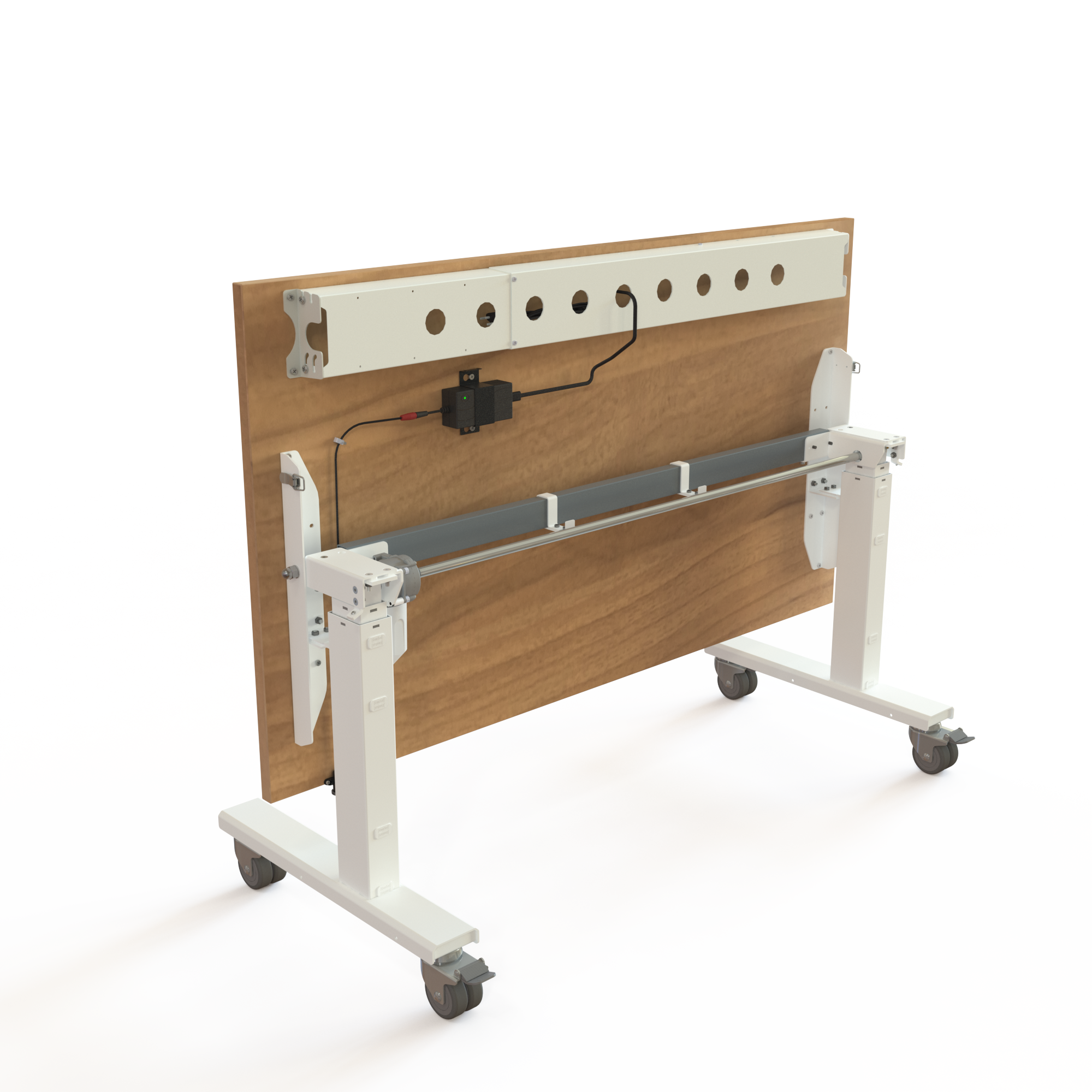 Electric Adjustable Desk | 140x80 cm | Walnut with white frame