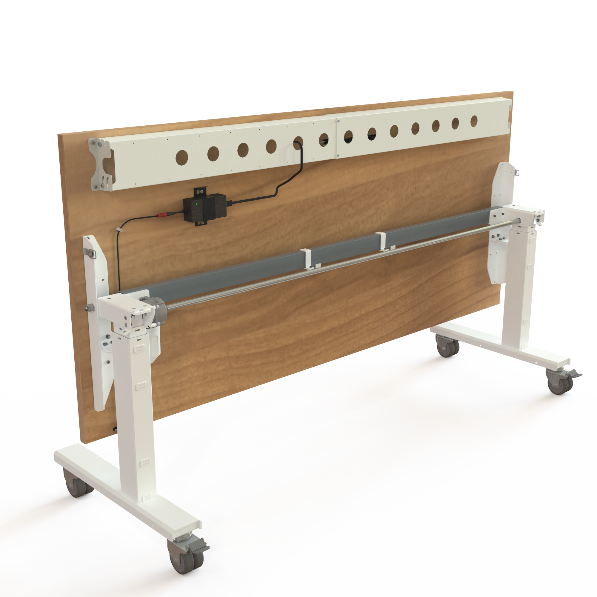 Electric Adjustable Desk | 180x80 cm | Walnut with white frame