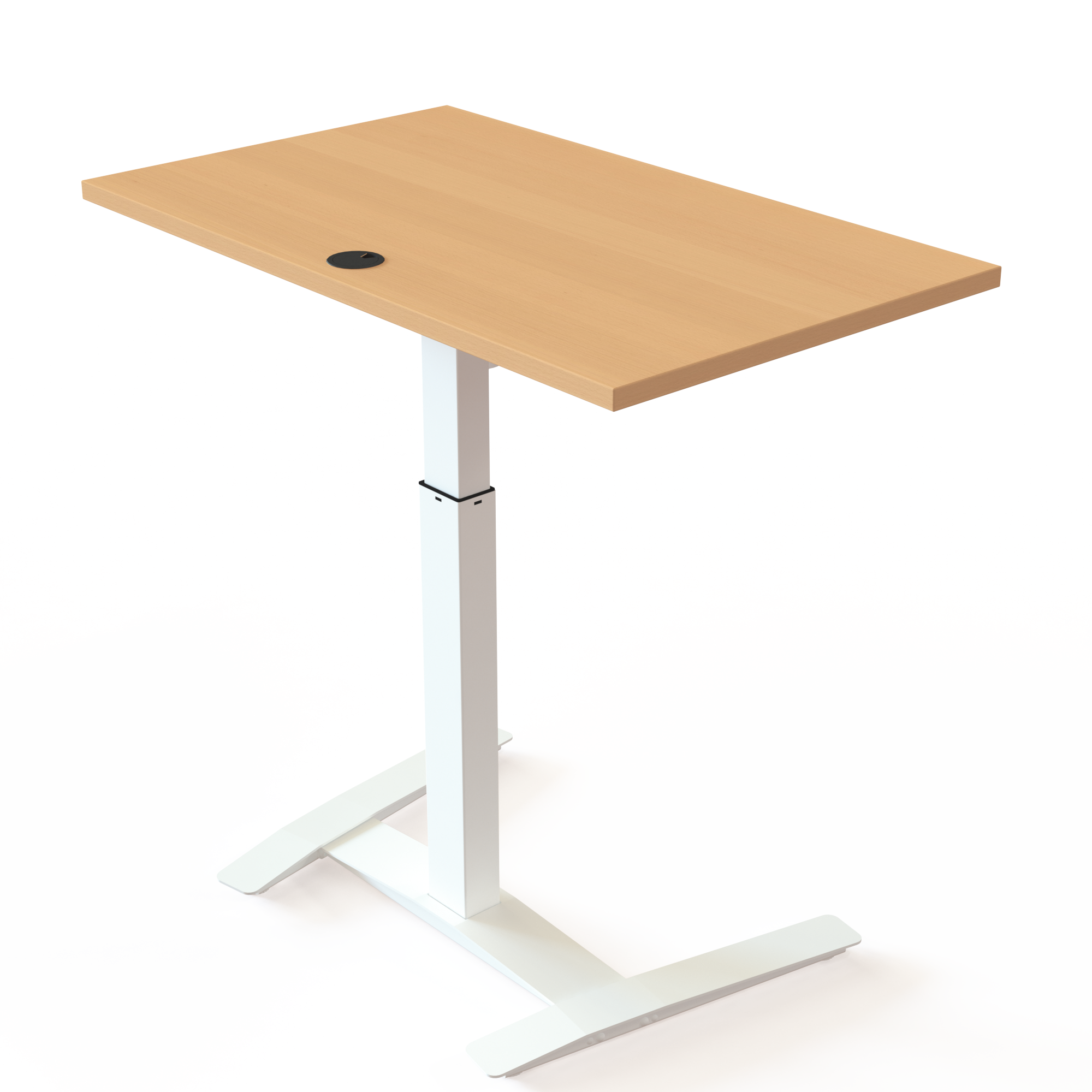 Electric Adjustable Desk | 100x60 cm | Beech with white frame