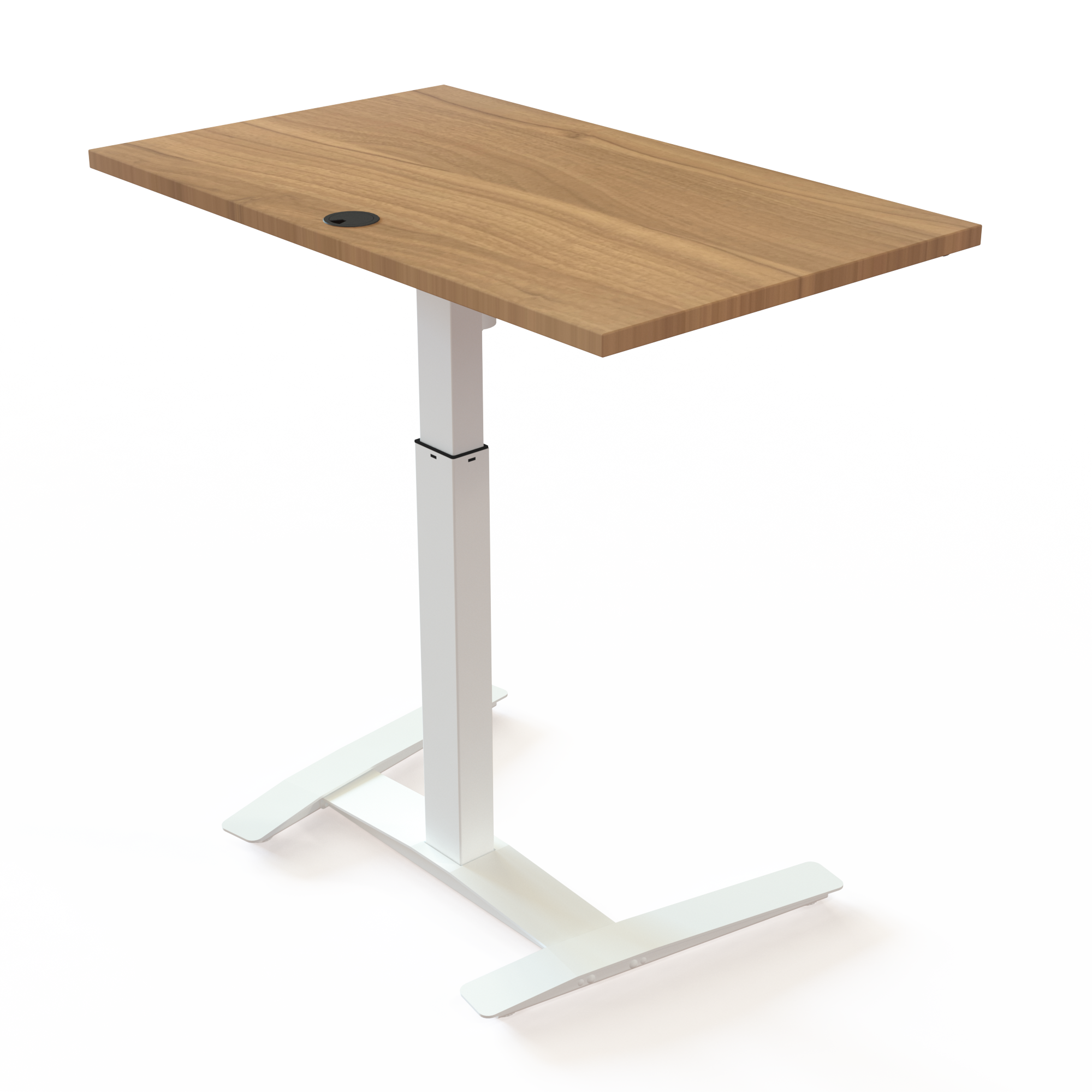 Electric Adjustable Desk | 100x60 cm | Walnut with white frame