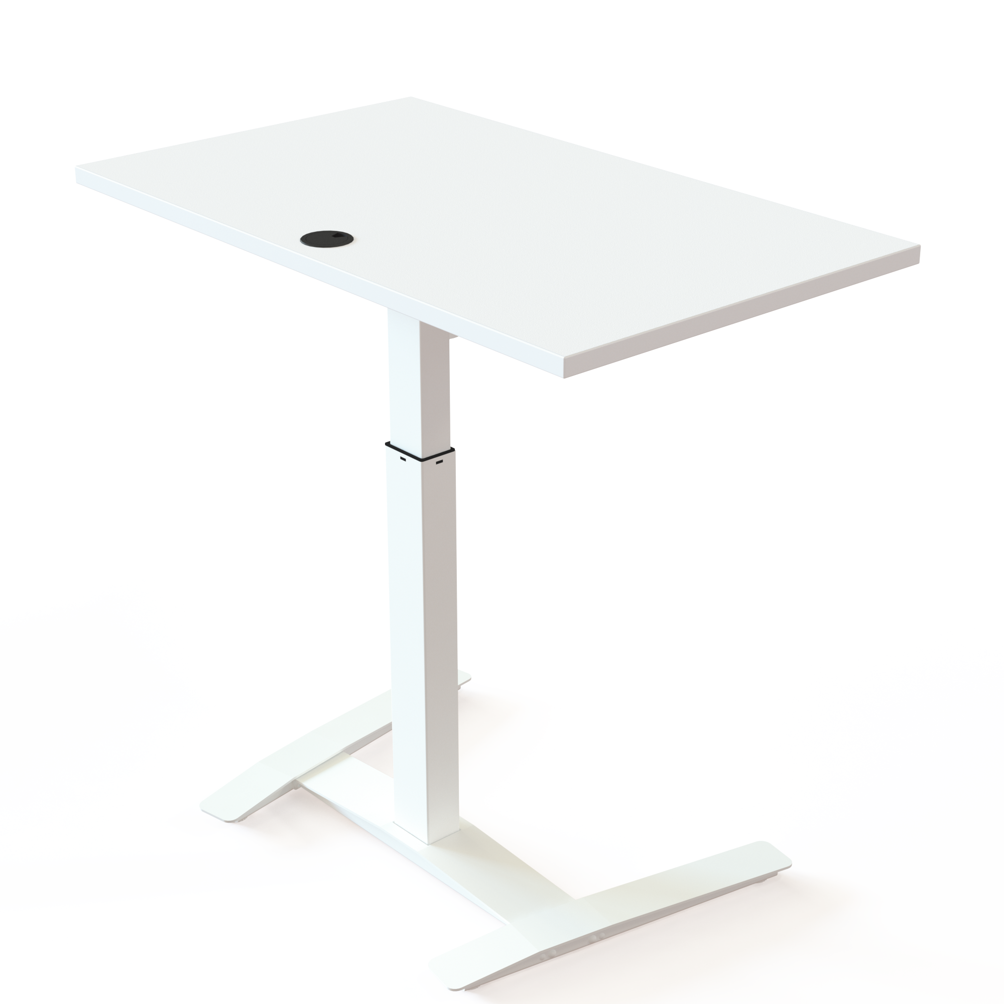 Electric Adjustable Desk | 100x60 cm | White with white frame