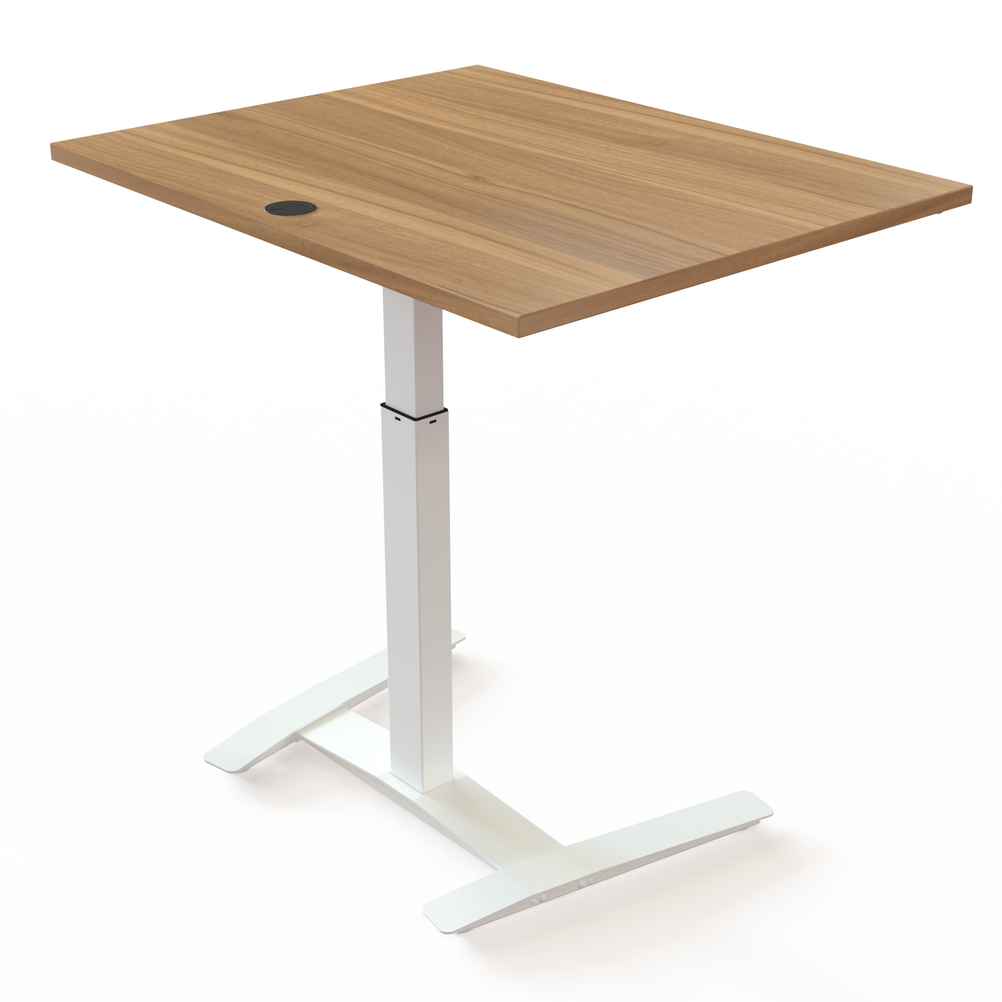 Electric Adjustable Desk | 100x80 cm | Walnut with white frame