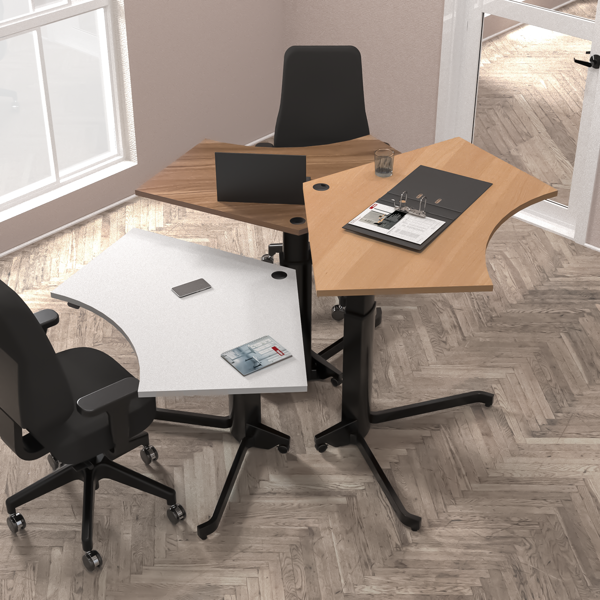 Electric Adjustable Desk | 138x92 cm | White with black frame