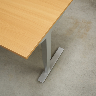 Electric Adjustable Desk | 100x60 cm | Beech with silver frame