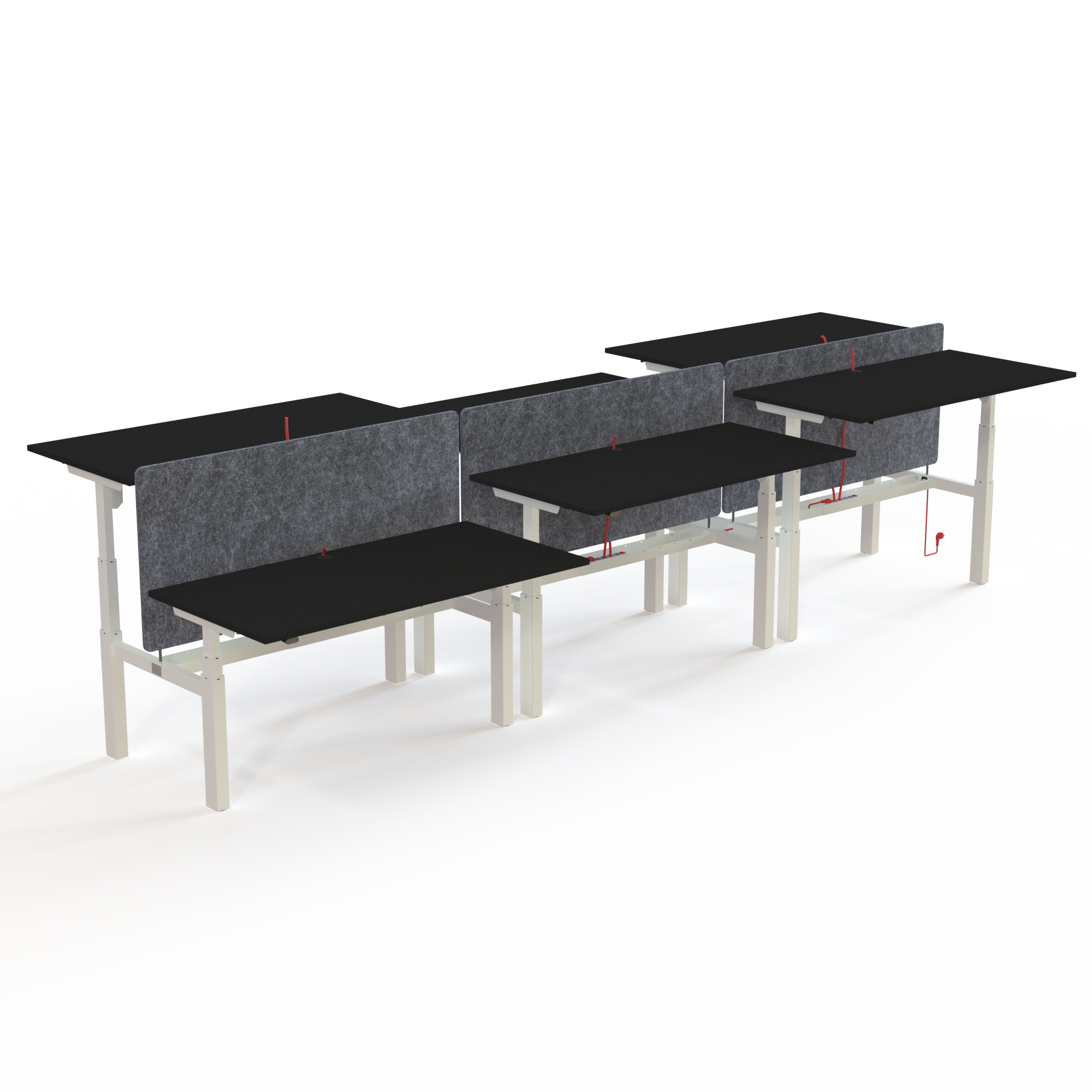 Electric Adjustable Desk | 160x80 cm | Black  with white frame